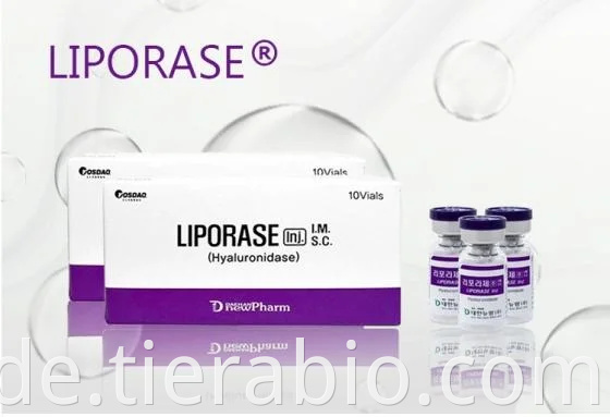 Heiße Verkäufe Korea Liporase (lyophilisierte Hyaluronidase) injizierbare Hyaluronidase löst verbleibende Hyaluronsäure auf 10 Flaschen/Box Überschüssige Hautfüller entfernen
